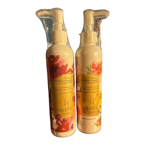 Nakery Hydra-C Oil to Foam Face & Body Cleansers Set of 2 Exotic Paradise - Picture 2 of 5